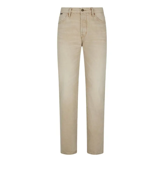 Denim Men TOM FORD PALE BEIGE STANDARD FIT DENIM Beige