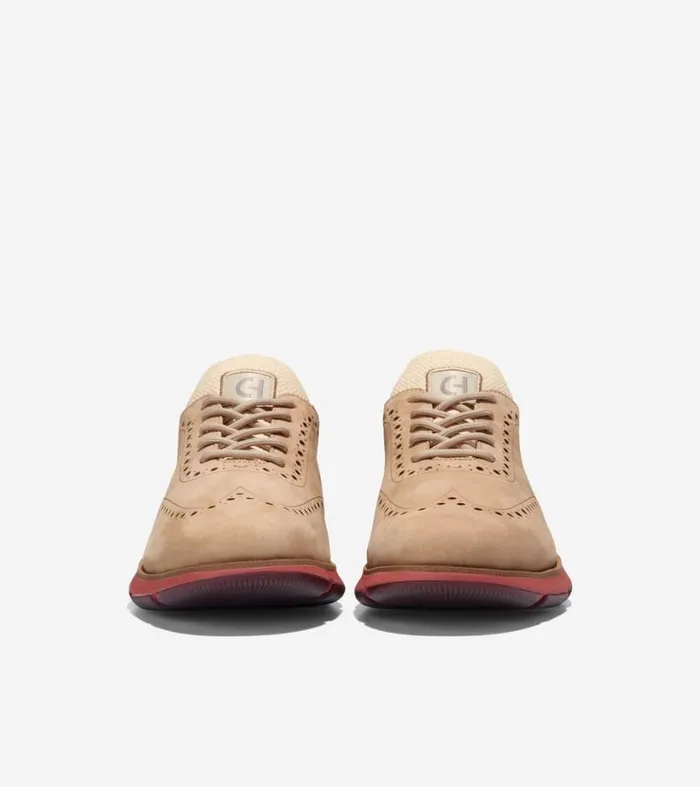 Dress Shoes Men Cole Haan 4ZERGRAND Oxford Sesame Nubucksyrahcinnabar