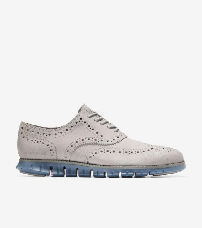 Dress Shoes Men Cole Haan ZERGRAND Wingtip Oxford Harbor Mistblue