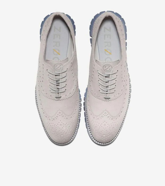 Dress Shoes Men Cole Haan ZERGRAND Wingtip Oxford Harbor Mistblue