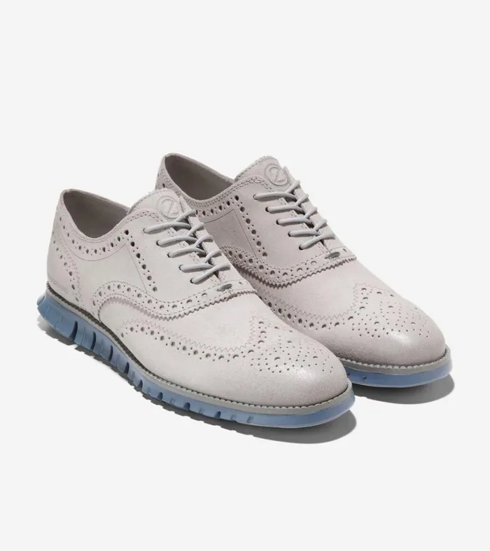 Dress Shoes Men Cole Haan ZERGRAND Wingtip Oxford Harbor Mistblue