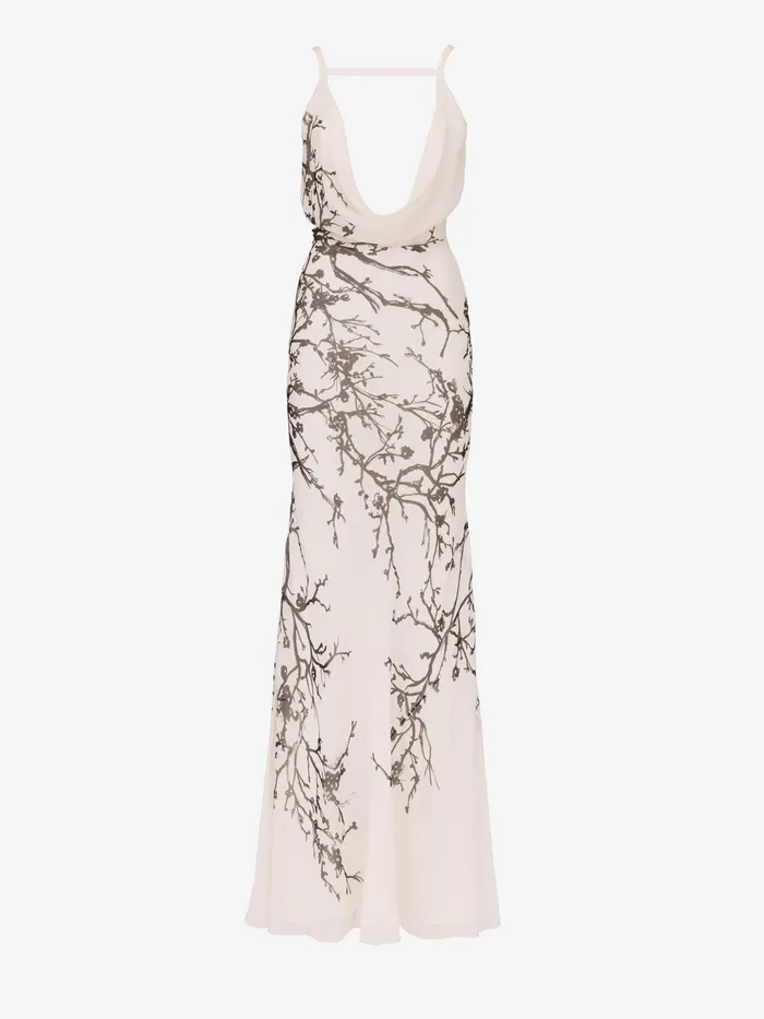 Dresses Women Alexander McQueen Cherry Branches Evening Dress Calico