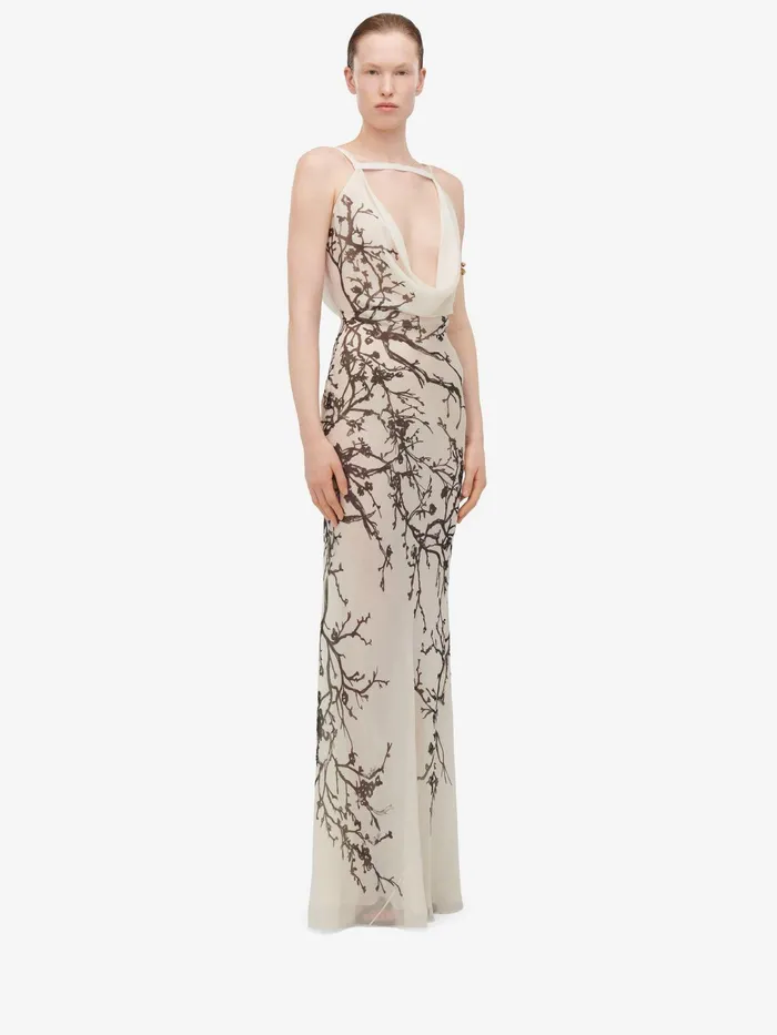 Dresses Women Alexander McQueen Cherry Branches Evening Dress Calico