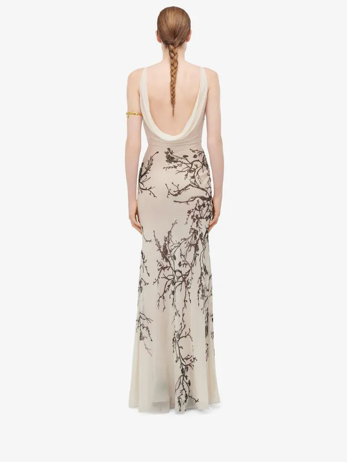 Dresses Women Alexander McQueen Cherry Branches Evening Dress Calico