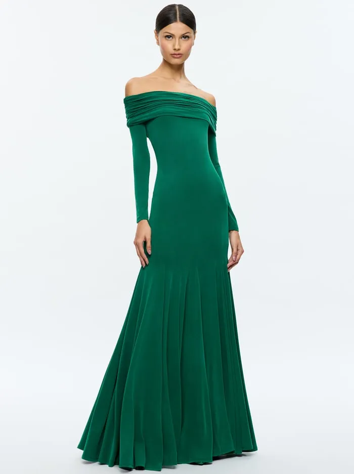 Dresses Women Alice Olivia Augusta Maxi Dress Forest Green