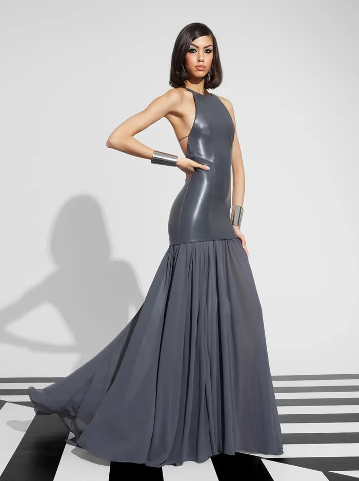 Dresses Women Alice Olivia Hiroko Open Back Gown Charcoal