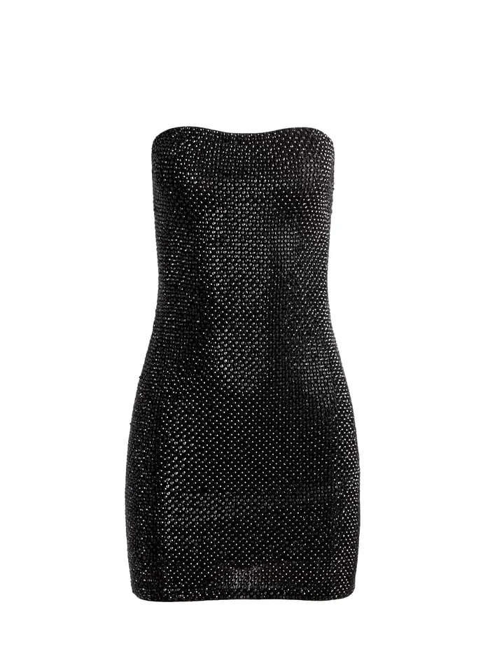 Dresses Women Alice Olivia Leia Strapless Embellished Mini Dress Black