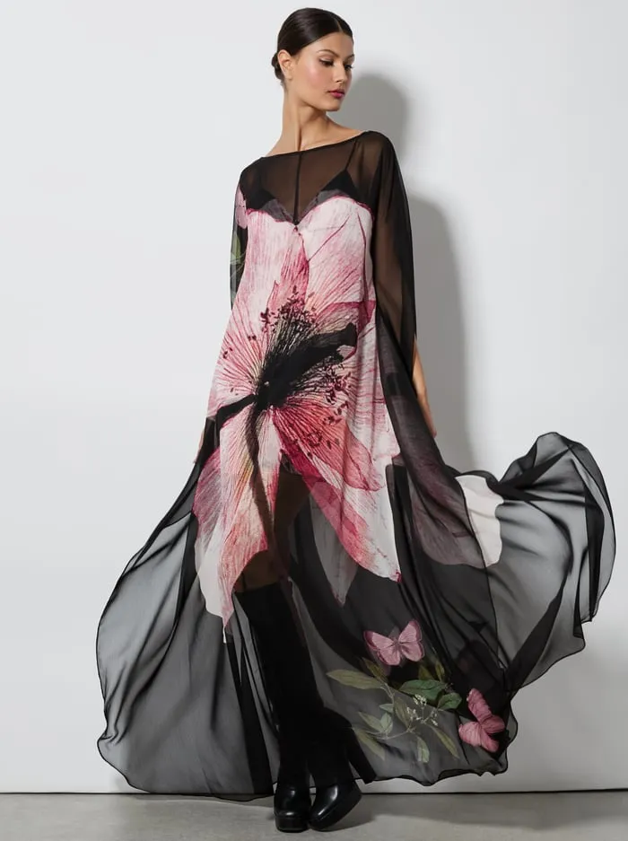Dresses Women Alice Olivia Linn Cape Maxi Dress Luna Floral
