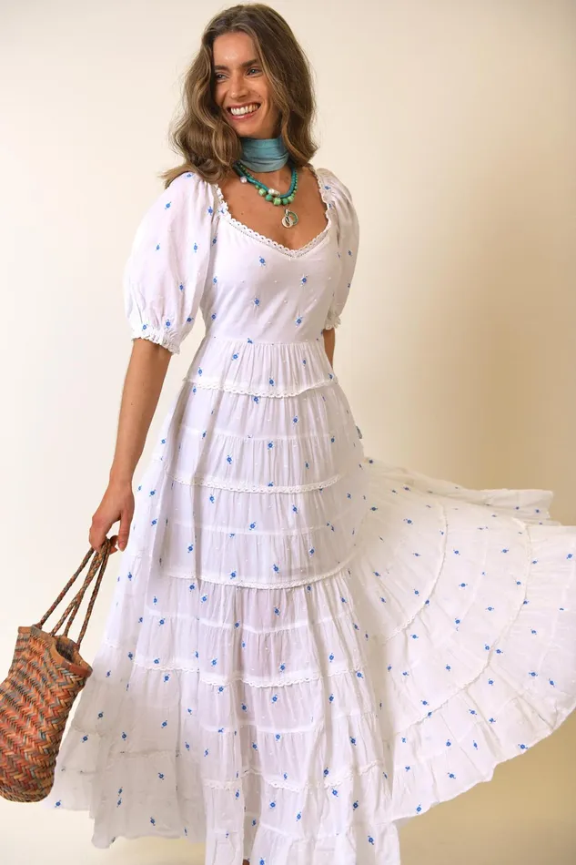 Dresses Women RIXO Cannes Santorini Embroidery
