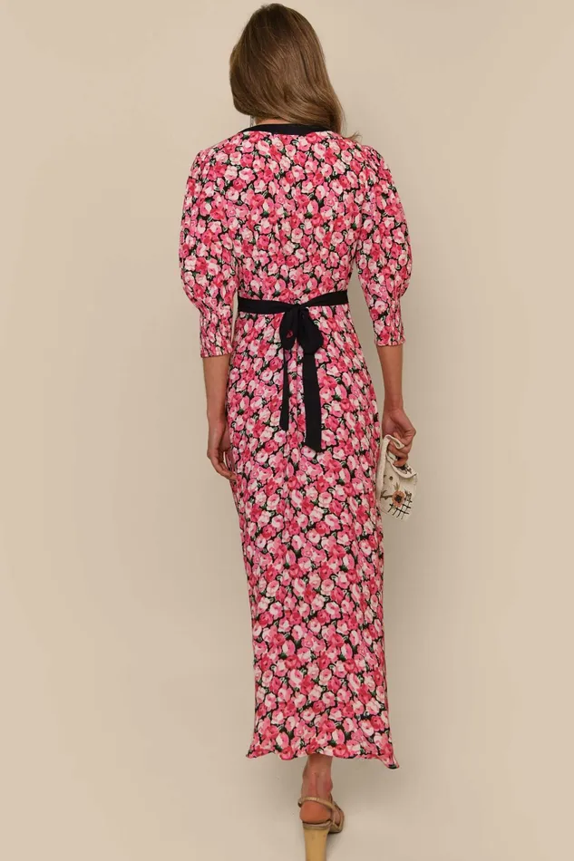 Dresses Women RIXO Deanna Pink English Rose Mix Dresses Women RIXO Deanna Pink English Rose Mix