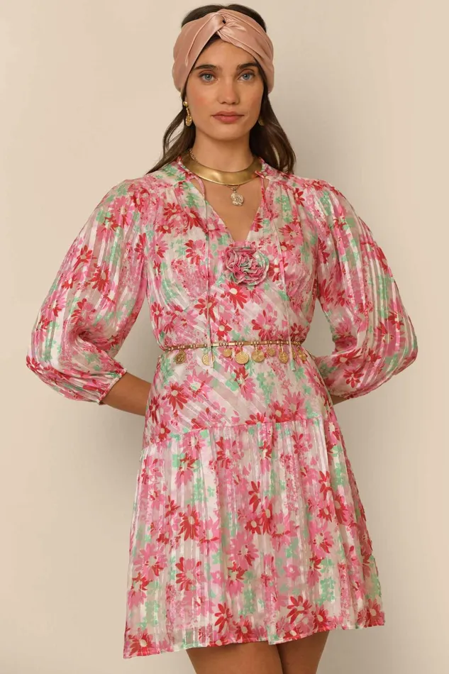 Dresses Women RIXO Devi Pink Daisy Trail