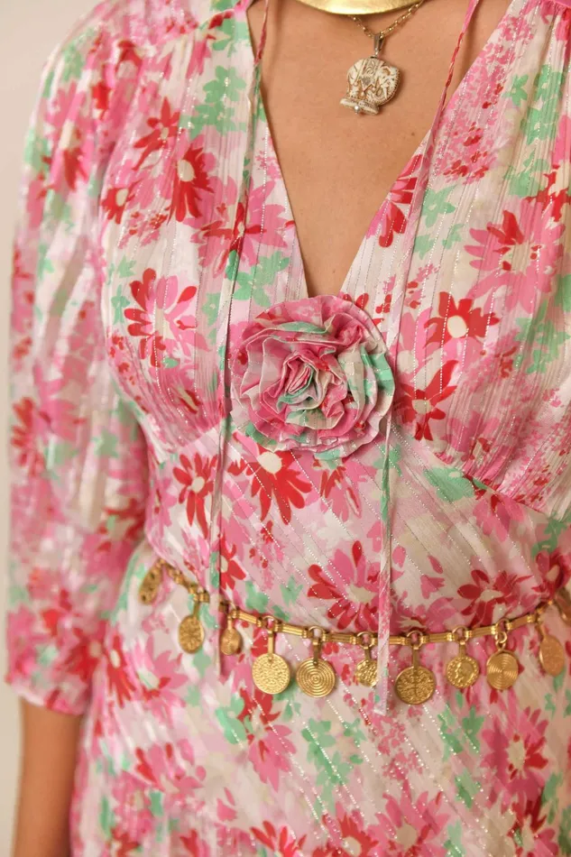 Dresses Women RIXO Devi Pink Daisy Trail Dresses Women RIXO Devi Pink Daisy Trail