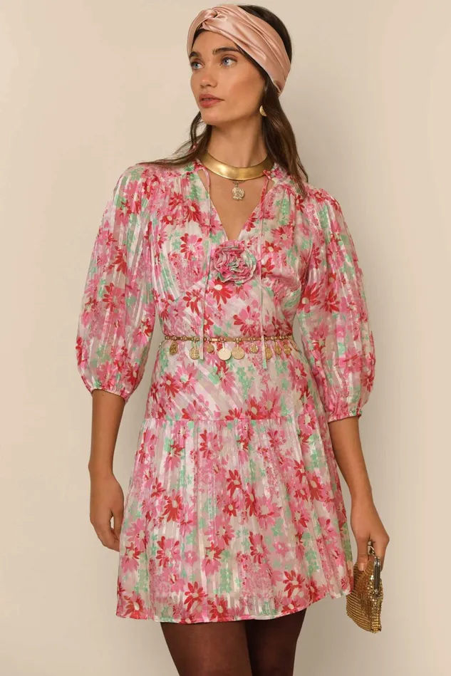 Dresses Women RIXO Devi Pink Daisy Trail Dresses Women RIXO Devi Pink Daisy Trail