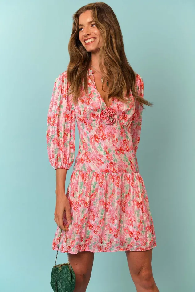 Dresses Women RIXO Devi Pink Daisy Trail Dresses Women RIXO Devi Pink Daisy Trail