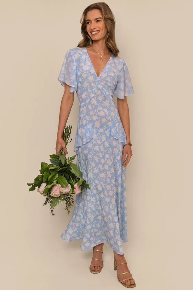 Dresses Women RIXO Evie Vintage Daisy Blue