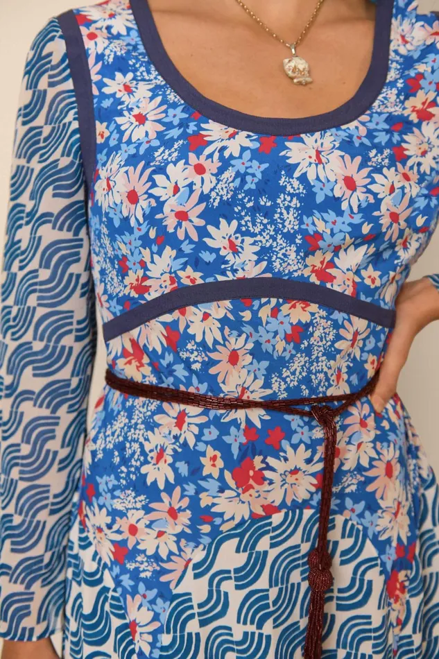 Dresses Women RIXO Harmony Blue Abstract Wave Mix Dresses Women RIXO Harmony Blue Abstract Wave Mix