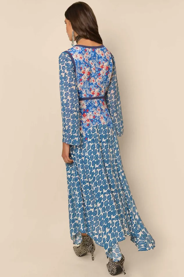 Dresses Women RIXO Harmony Blue Abstract Wave Mix Dresses Women RIXO Harmony Blue Abstract Wave Mix