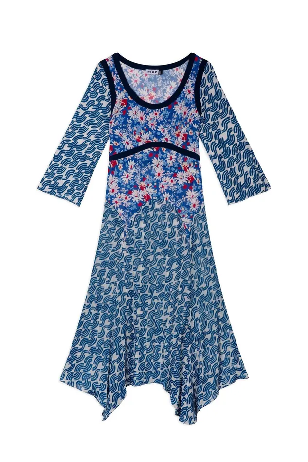 Dresses Women RIXO Harmony Blue Abstract Wave Mix Dresses Women RIXO Harmony Blue Abstract Wave Mix
