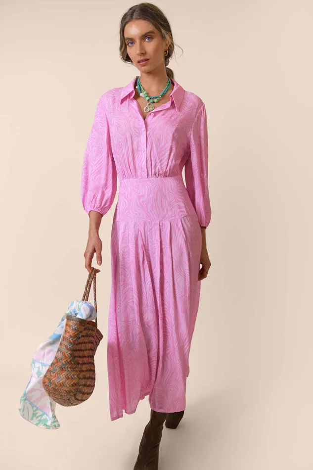 Dresses Women RIXO Izzy Pink Marble Zebra Dresses Women RIXO Izzy Pink Marble Zebra