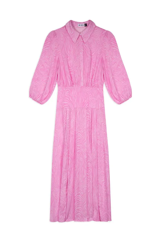 Dresses Women RIXO Izzy Pink Marble Zebra Dresses Women RIXO Izzy Pink Marble Zebra