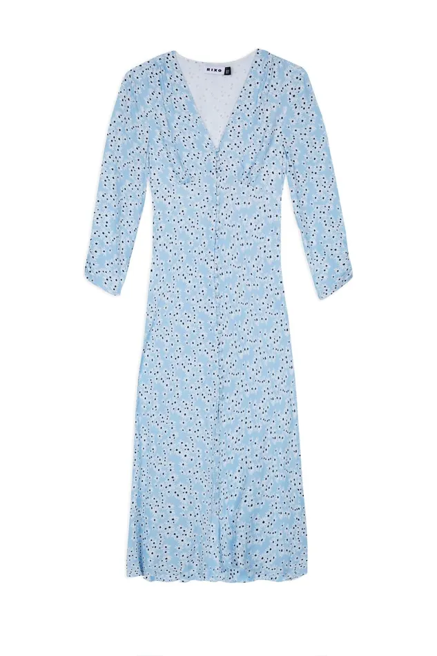 Dresses Women RIXO Katie Steel Blue Daisy Dresses Women RIXO Katie Steel Blue Daisy
