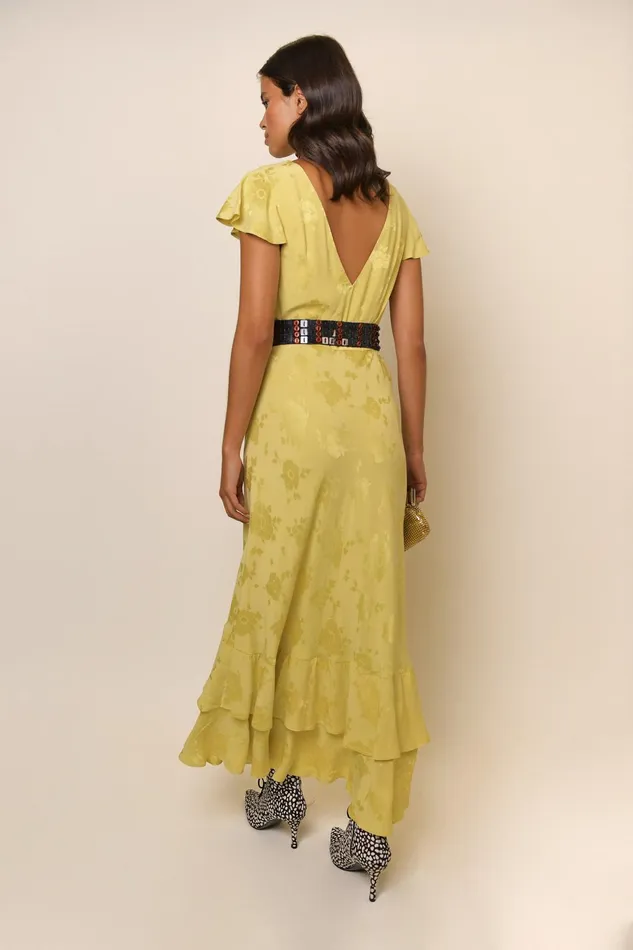 Dresses Women RIXO Liberty Gold Poppy Jacquard Dresses Women RIXO Liberty Gold Poppy Jacquard