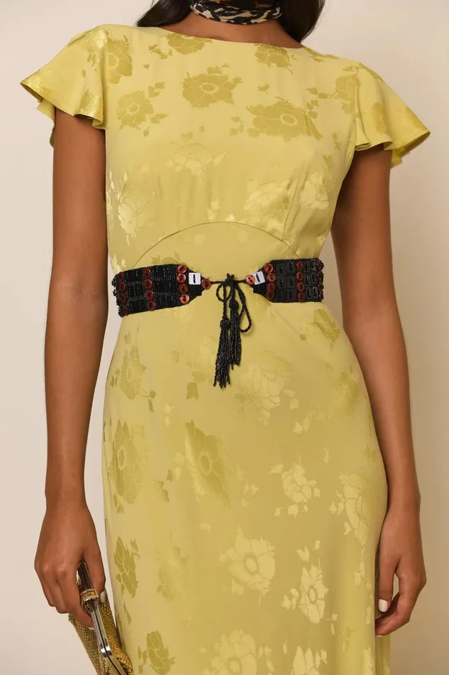 Dresses Women RIXO Liberty Gold Poppy Jacquard Dresses Women RIXO Liberty Gold Poppy Jacquard