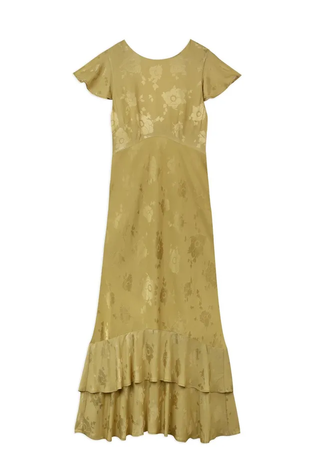Dresses Women RIXO Liberty Gold Poppy Jacquard Dresses Women RIXO Liberty Gold Poppy Jacquard