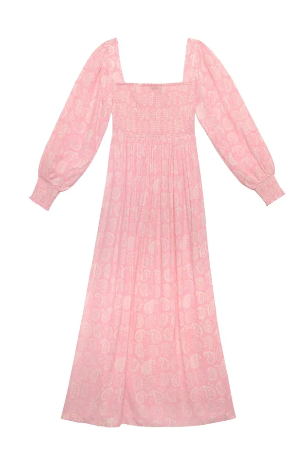 Dresses Women RIXO Marianne Paisley Stamp Pink Dresses Women RIXO Marianne Paisley Stamp Pink