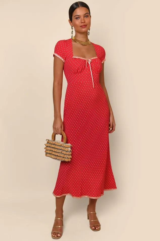 Dresses Women RIXO Marisa Spot Red