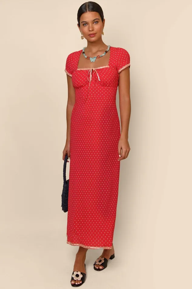 Dresses Women RIXO Marisa Spot Red Dresses Women RIXO Marisa Spot Red