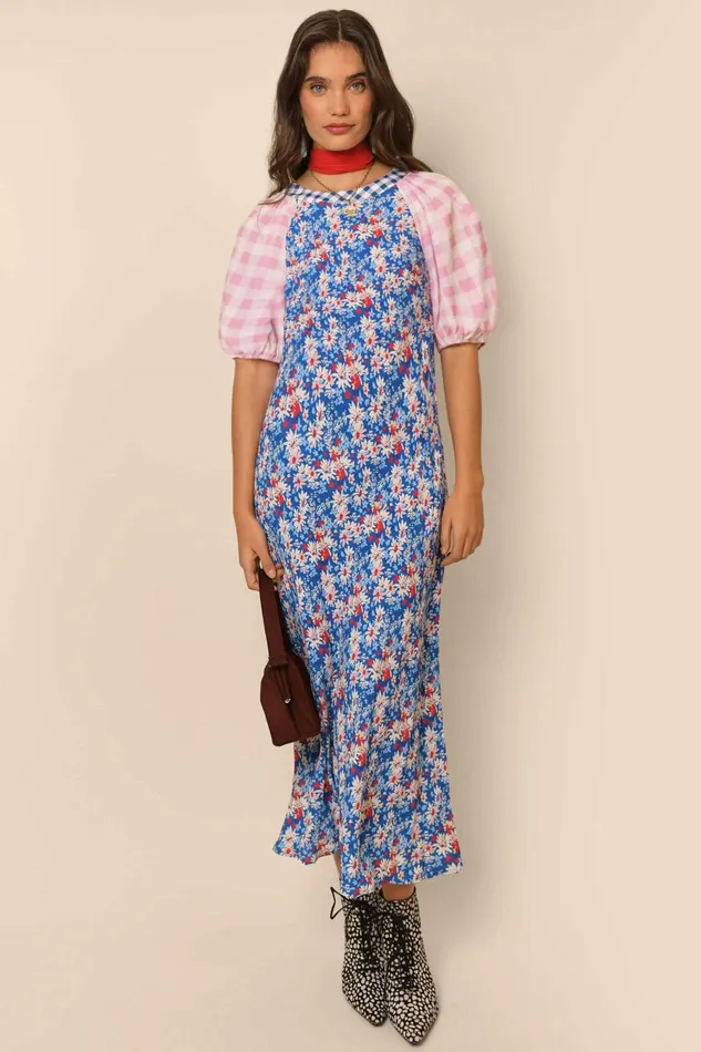 Dresses Women RIXO Medora Blue Daisy Trail Mix