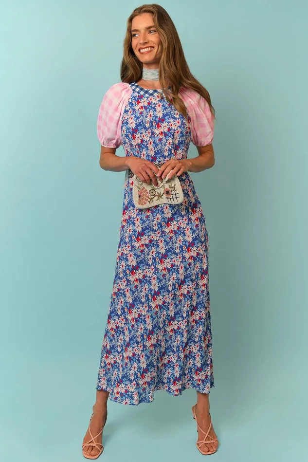 Dresses Women RIXO Medora Blue Daisy Trail Mix Dresses Women RIXO Medora Blue Daisy Trail Mix
