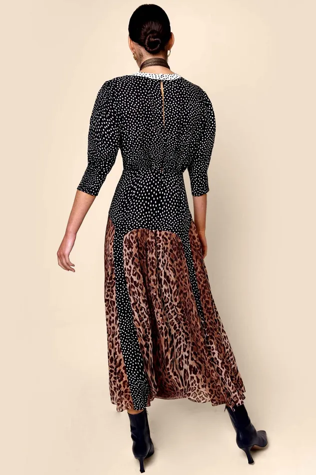 Dresses Women RIXO Meg Leopard Polka Dot Dresses Women RIXO Meg Leopard Polka Dot