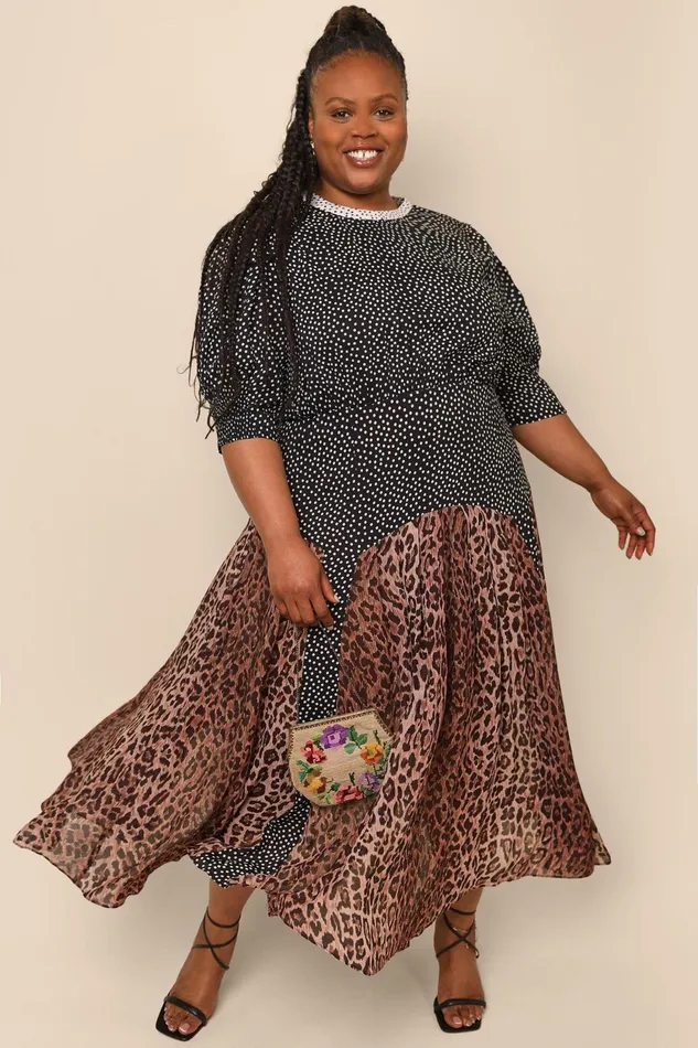 Dresses Women RIXO Meg Leopard Polka Dot Dresses Women RIXO Meg Leopard Polka Dot