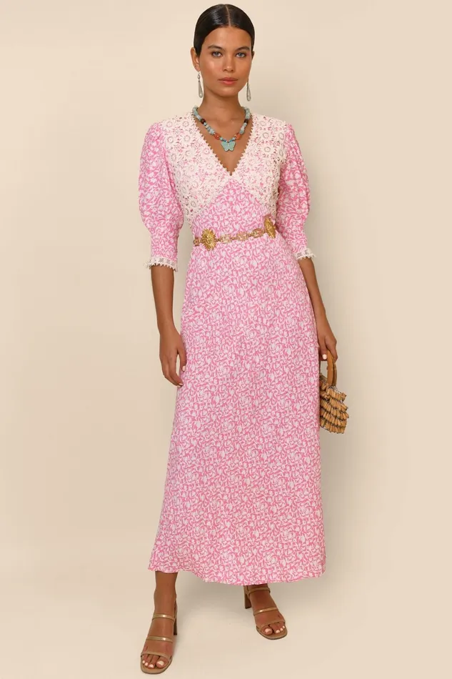 Dresses Women RIXO Olga Lily Trail Pink