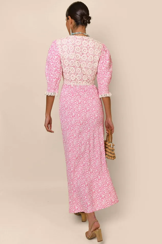 Dresses Women RIXO Olga Lily Trail Pink Dresses Women RIXO Olga Lily Trail Pink
