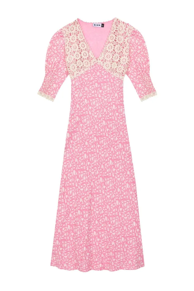 Dresses Women RIXO Olga Lily Trail Pink Dresses Women RIXO Olga Lily Trail Pink