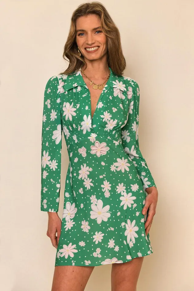 Dresses Women RIXO Renata Green Daisy Dream