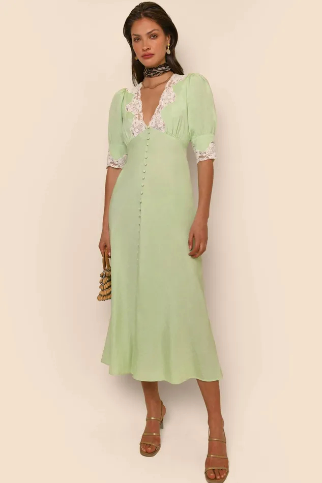 Dresses Women RIXO Simone Green Dresses Women RIXO Simone Green