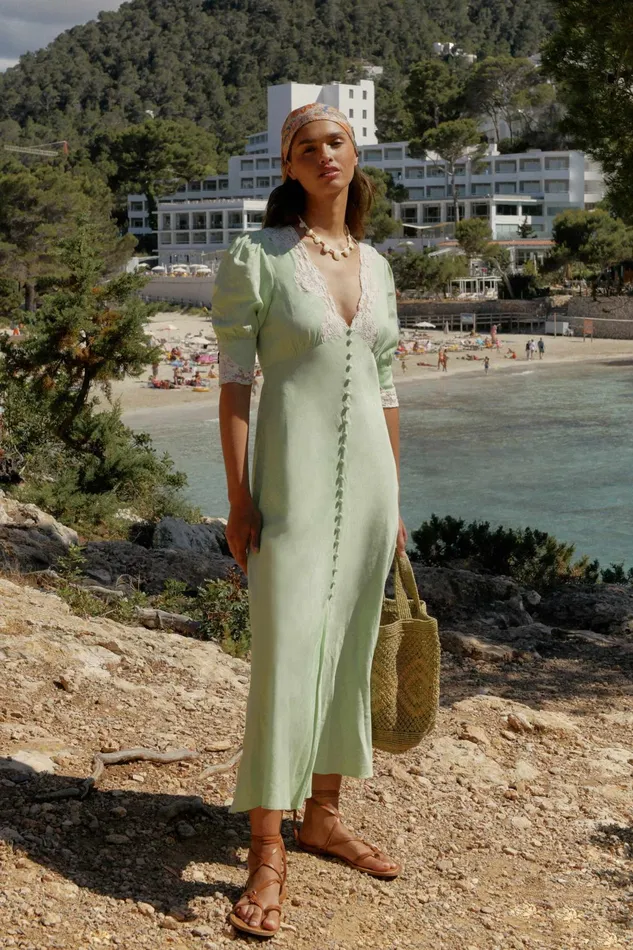 Dresses Women RIXO Simone Green Dresses Women RIXO Simone Green
