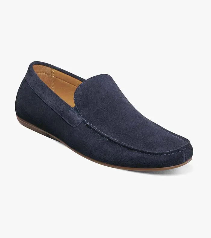 Dubino Moc Toe Venetian Slip On Navy Suede Men Florsheim Dress Shoes