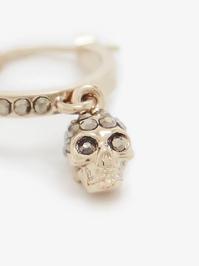 Earrings Women Alexander McQueen Skull Mini Creole Hoop Earrings Light Gold