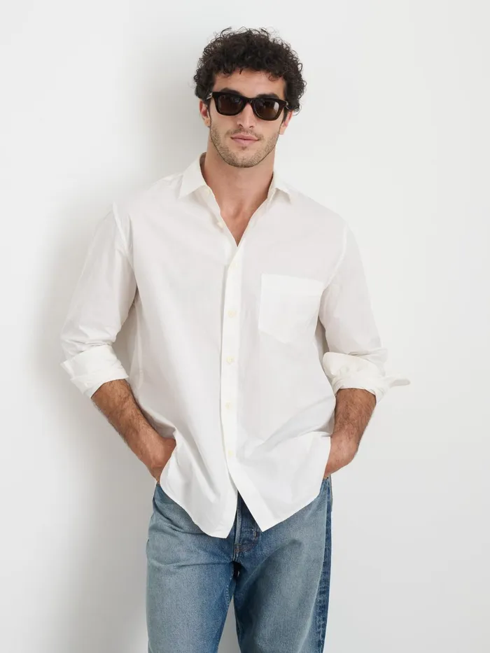 Easy Shirt In Cotton Poplin White Men Alex Mill Shirts