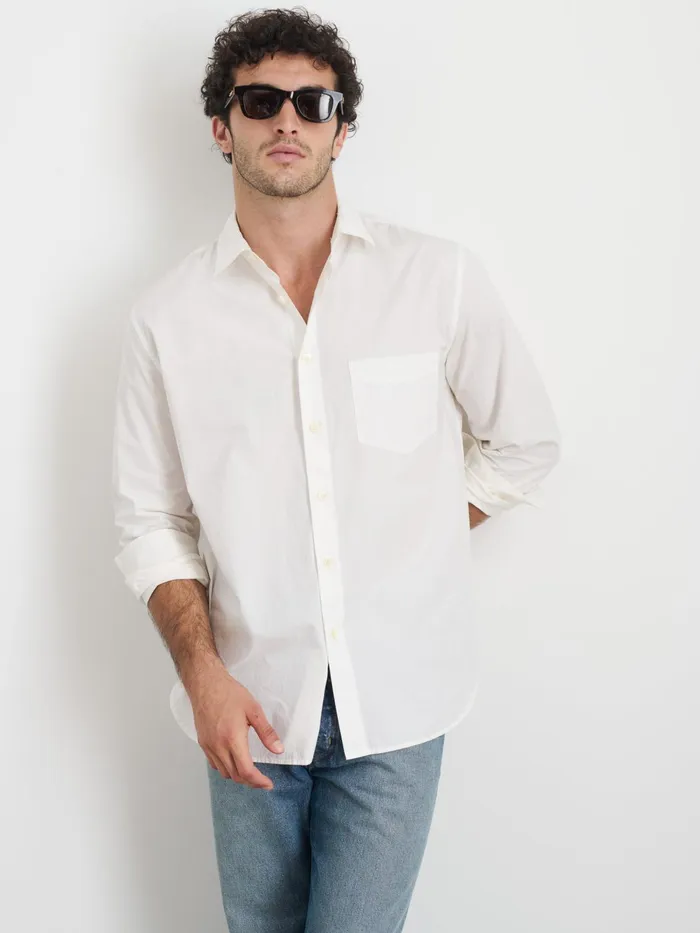 Easy Shirt In Cotton Poplin White Men Alex Mill Shirts
