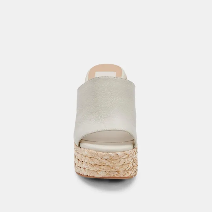 Elora Heels Ivory Leather Women Dolce Vita Mules and Clogs