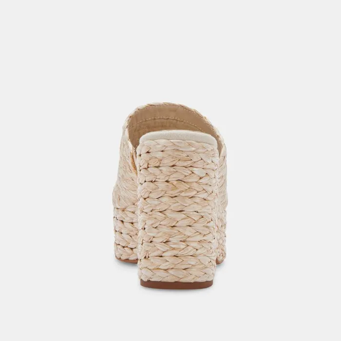 Elora Heels Lt Natural Raffia Women Dolce Vita Mules and Clogs