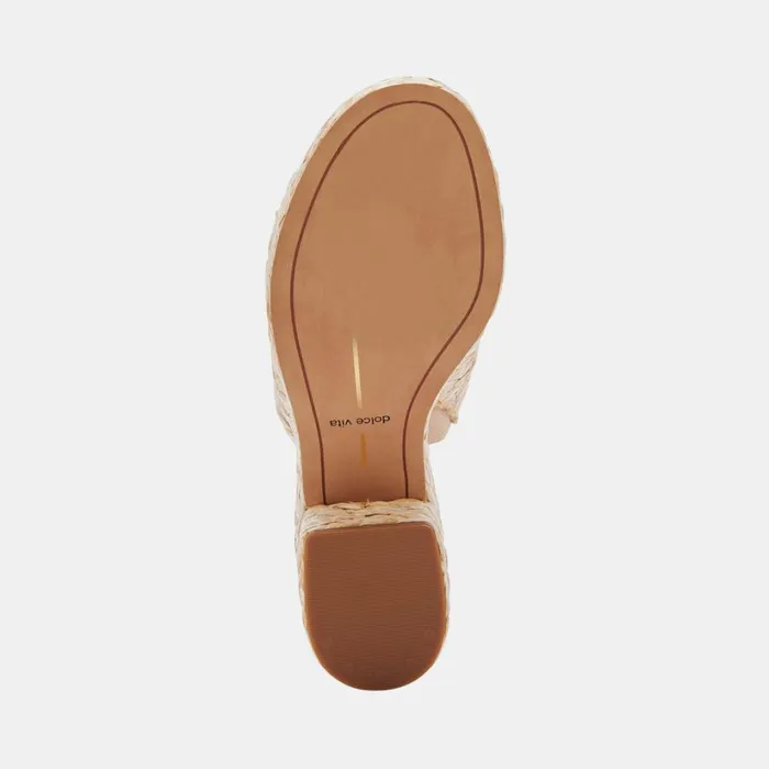 Elora Heels Lt Natural Raffia Women Dolce Vita Mules and Clogs