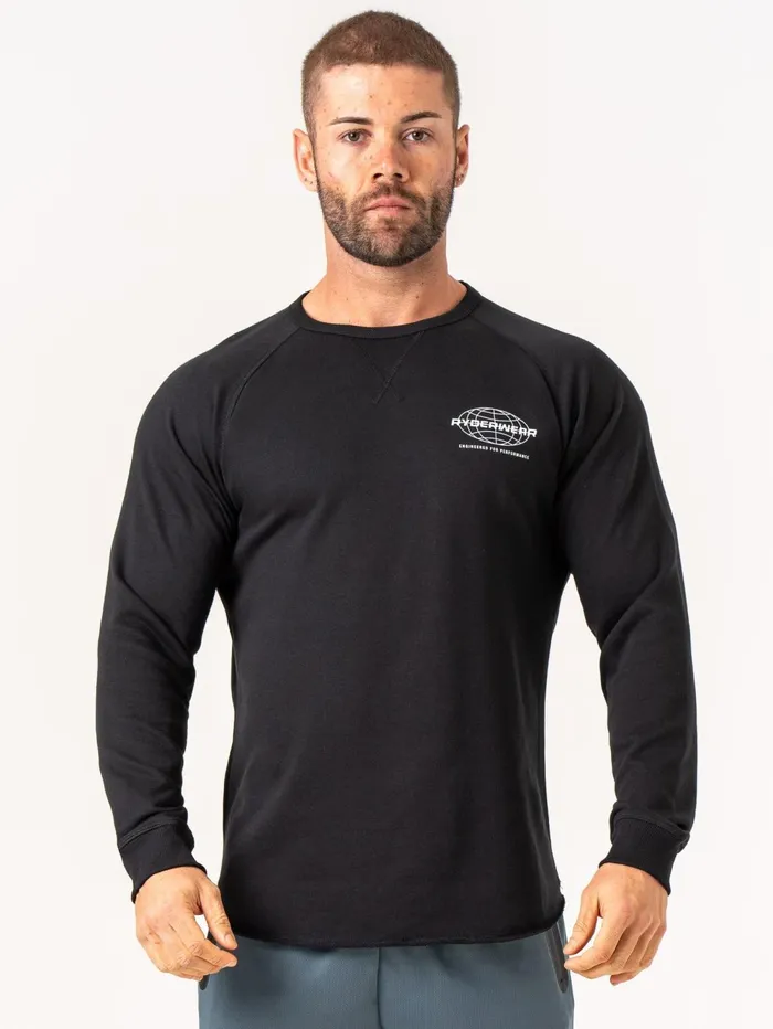 Energy Crew Neck 8211 Black Men Ryderwear Sweaters and Hoodies