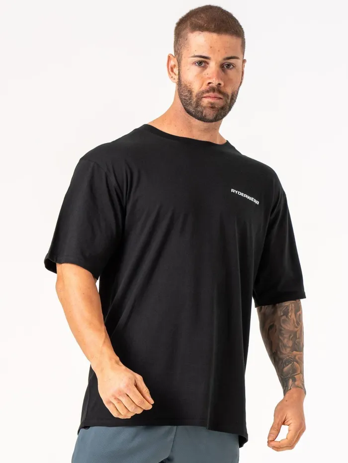 Energy Oversized TShirt 8211 Black Men Ryderwear TShirts